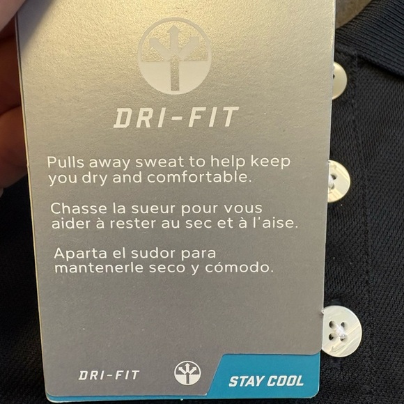 NWT Nike Golf Dri-Fit Short Sleeve collared Black button up women's size Small - Picture 8 of 15